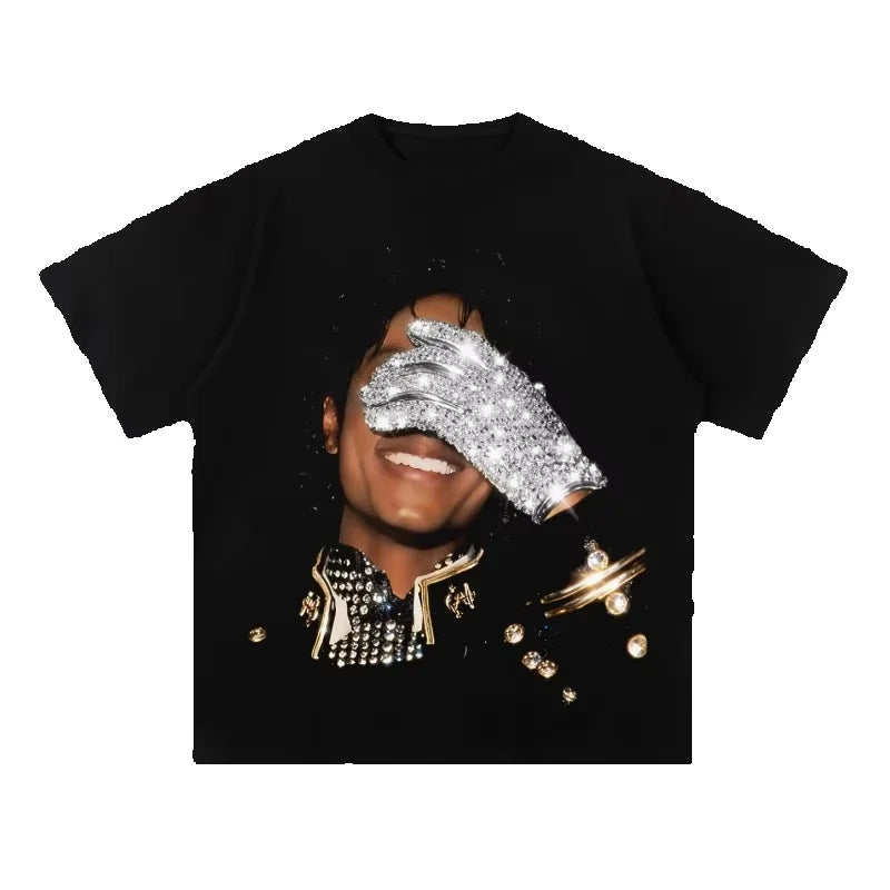 Michael Jackson Printed Cotton Short Sleeve Fan T Shirt