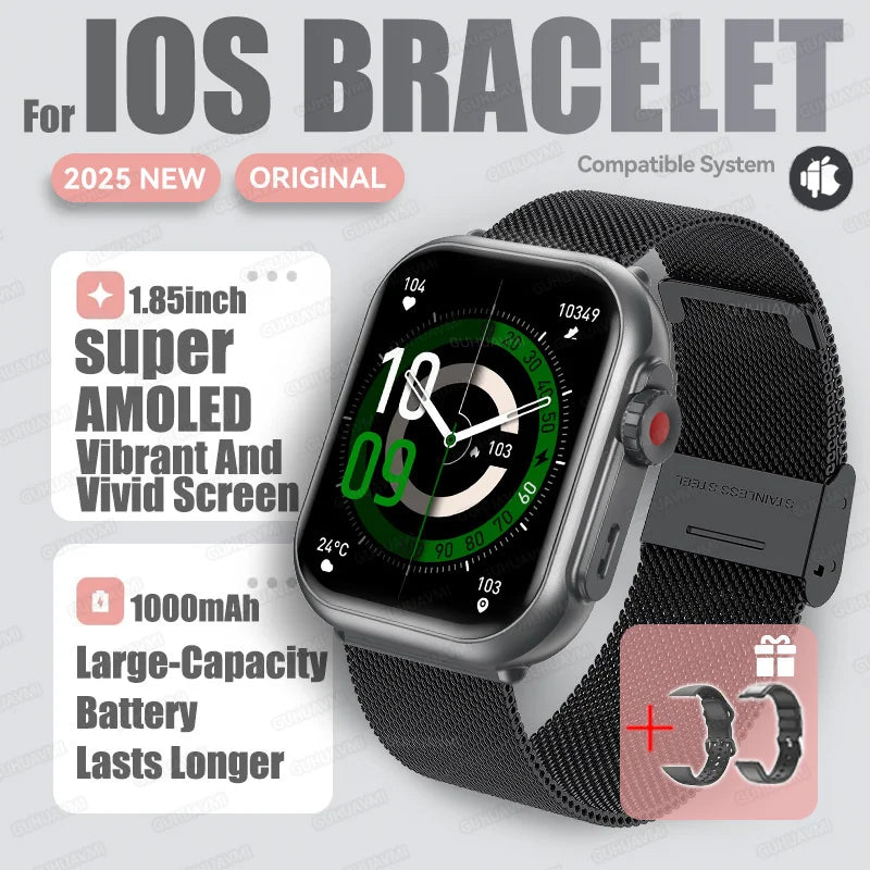 2025 Fashion Women Watch Ultra2 SE Smart Watches 1000mAh 1.85"AMOLED Full Touch Screen BT Call Smartwatch For Android IOS Ladies