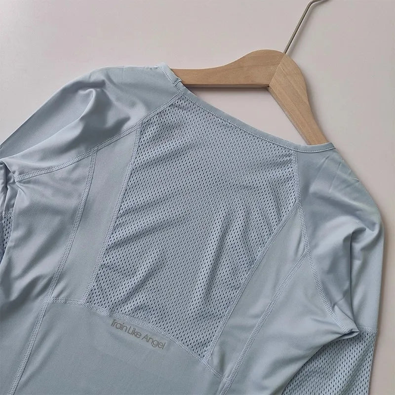 Women's Slim Fit Long Sleeve Yoga Top Quick Dry Breathable