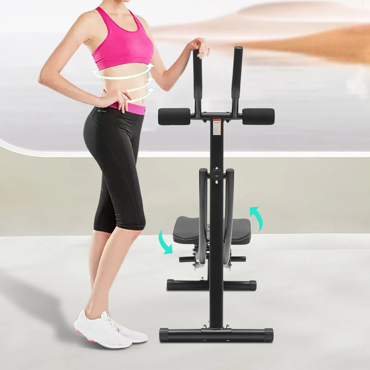 Hign-concerned Foldable Ab Machine With 3 Gears Home Gym