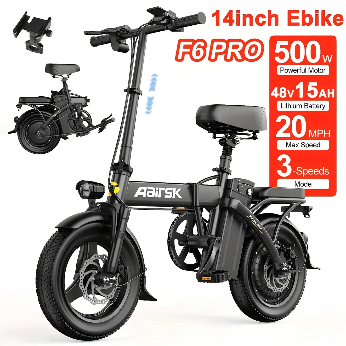 EOEOTWO Electric Fat Tire Mountain Bike 1500W Motor 34MPH Aluminum