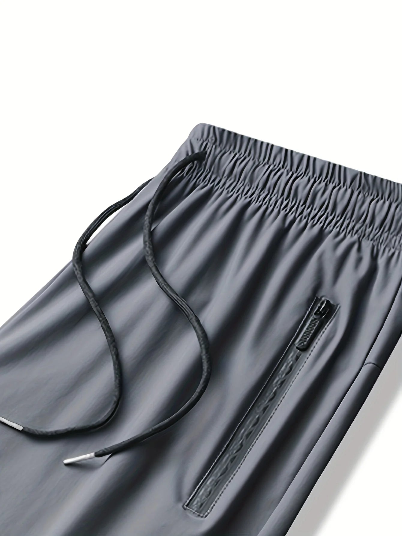 Men's Quick-Dry Drawstring Athletic Pants With Zipper Pockets