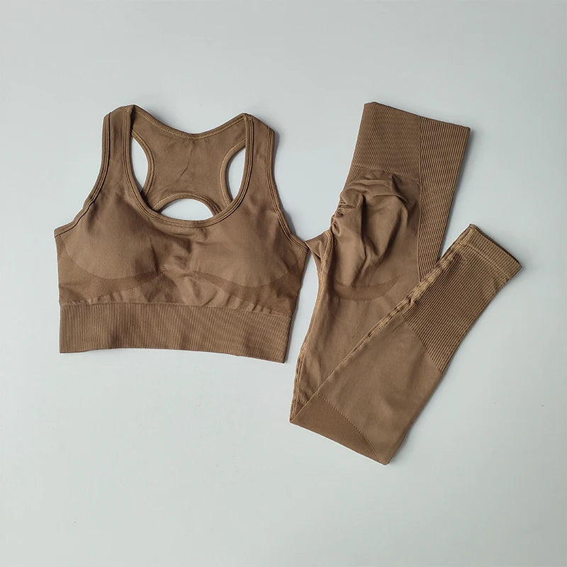 Two Piece Women Yoga Set Sports Bra Tank Top Leggings