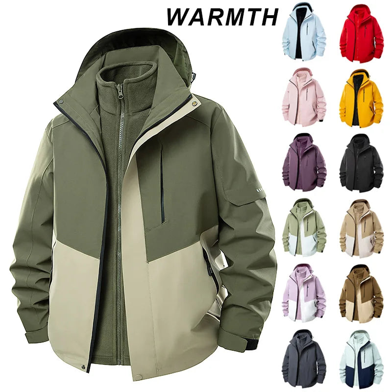 OTIKKC Waterproof Windproof Three In One Thermal Outdoor Jacket