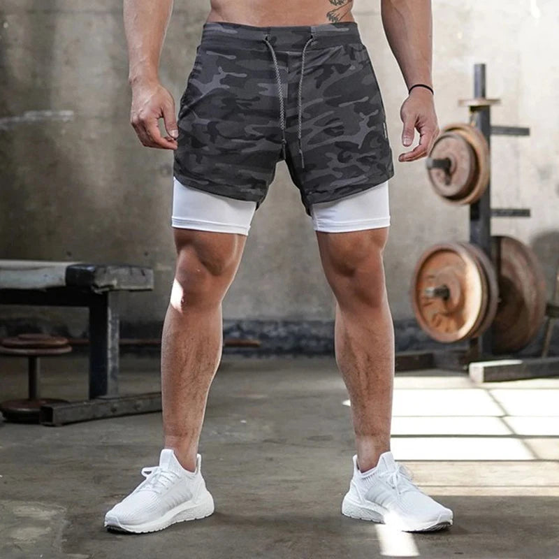 WYHYAYE Men 2 In 1 Quick Dry Running Shorts