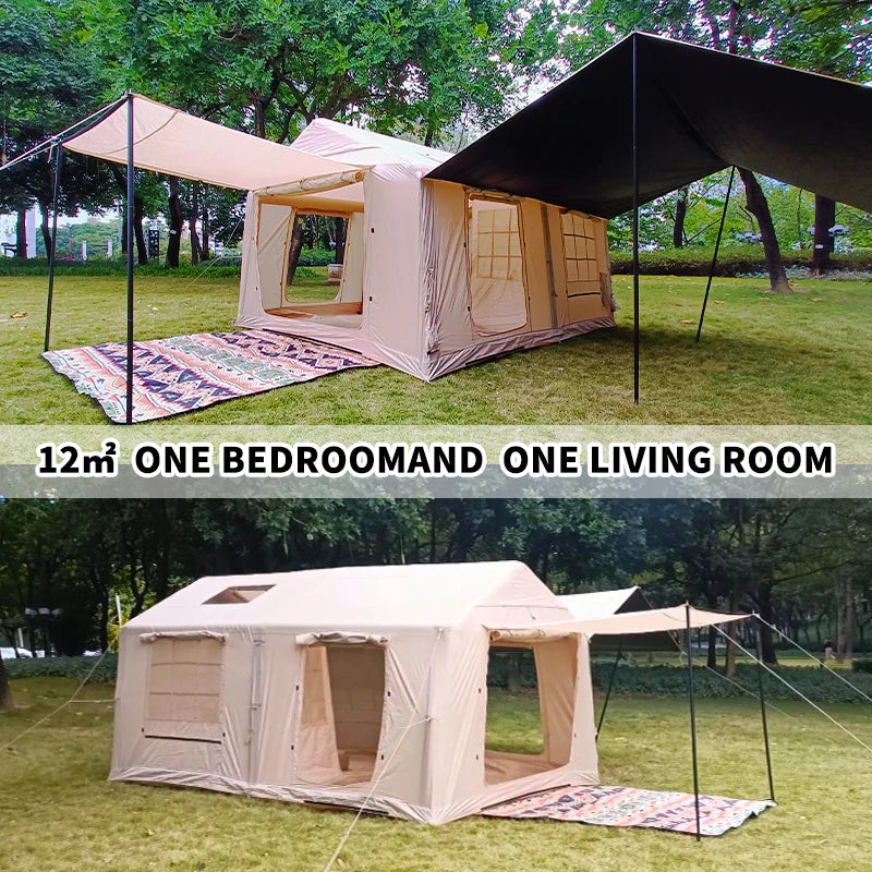 4 Season Inflatable Camping Tent With Pump Quick Setup