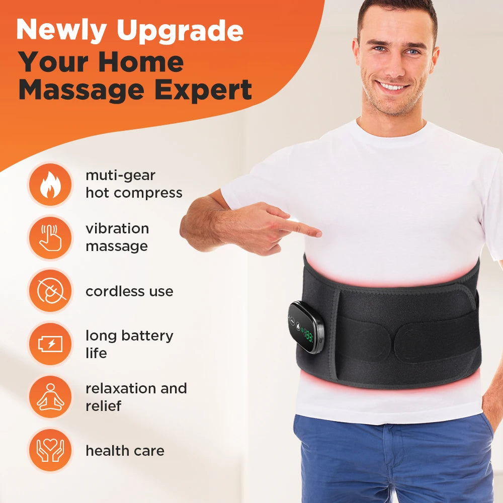 Hailicare Heating Vibration Massager Belt Waist Lower Back Relief