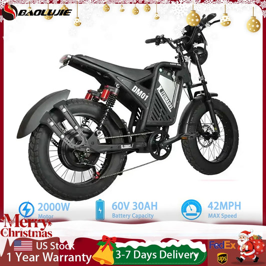 Baolujie DM01 60V 30Ah Electric Bike Max Speed 42MPH