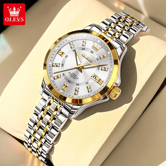 OLEVS 3620 Women's Luxury Diamond Quartz Watch Calendar