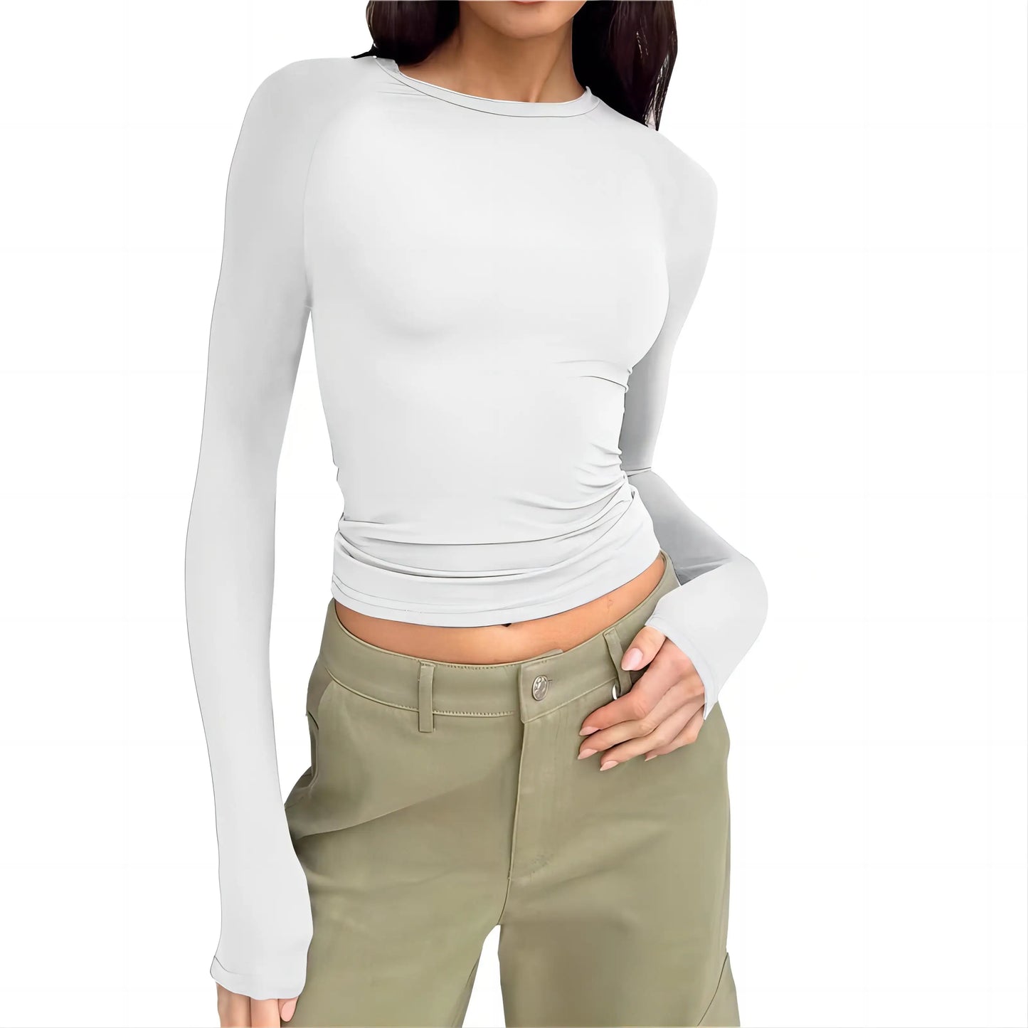 NONECN Womens Casual Long Sleeve T Shirt Slim Fit Hoodie