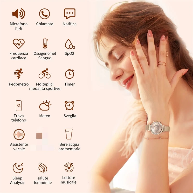 INNOFOVO Ladies Smartwatch With Calls And Messages iPhone Android Compatible