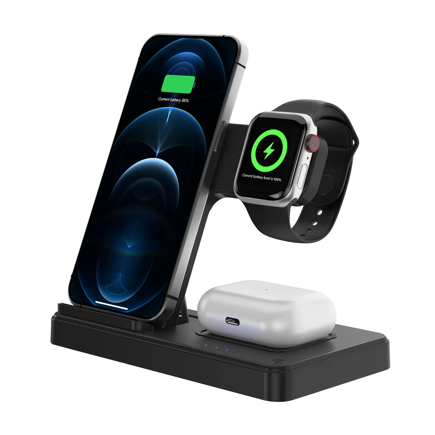 3 In 1 Wireless Charging Station Magnetic Fast Charging 18W Foldable For IPhone 16 15 14 13 12 Pro/Pro Max/Plus/Watch & Airpods