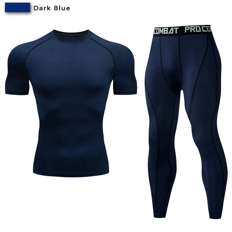 Men Compression Sportswear Set Two Piece Tracksuit