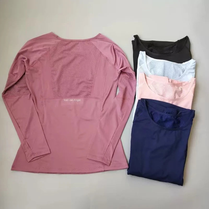 Women's Slim Fit Long Sleeve Yoga Top Quick Dry Breathable