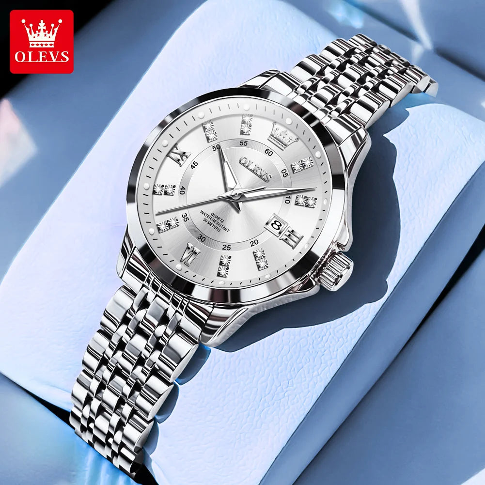 OLEVS 3620 Women's Luxury Diamond Quartz Watch Calendar