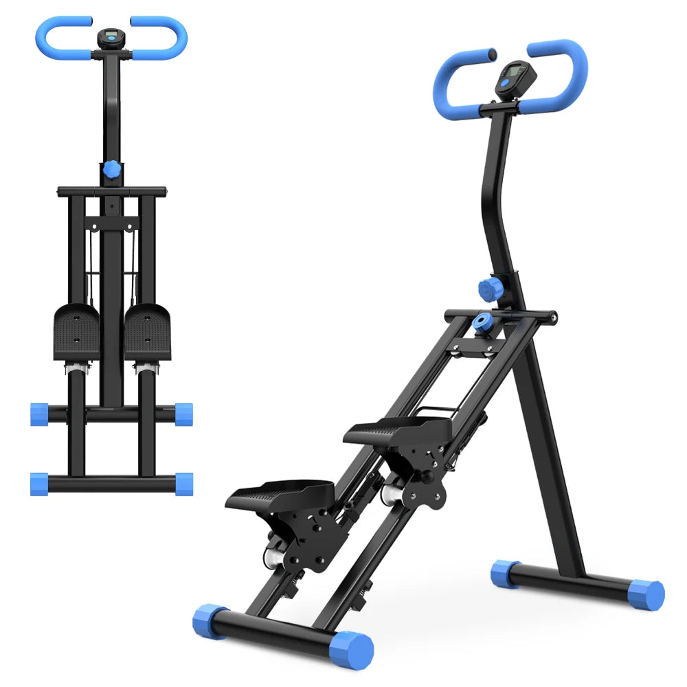 Ye Home Stair Stepper - Upgrade Vertical Climber Workout Machine for Full-Body Exercise, Fitness Equipment with Stable Frame & Adjustable Handlebar - Blue