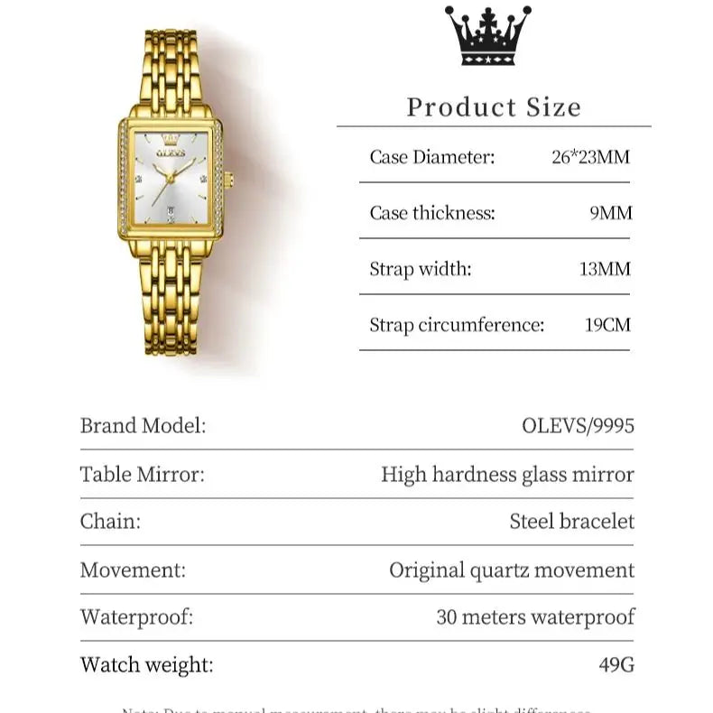 OLEVS Women's Diamond Watch Luxury Elegant Stainless Steel Quartz