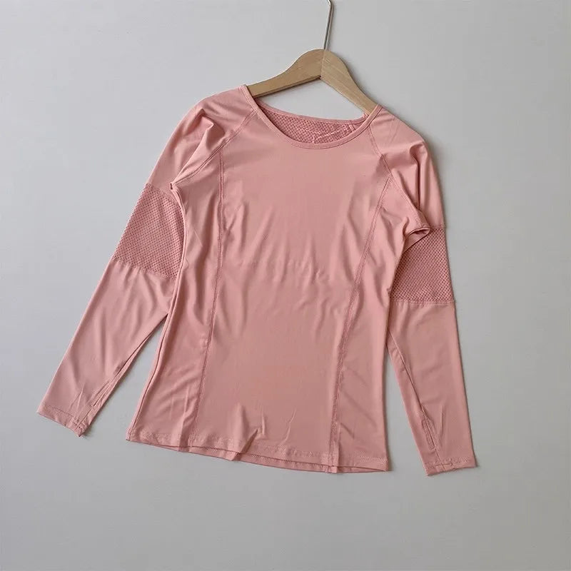 Women's Slim Fit Long Sleeve Yoga Top Quick Dry Breathable