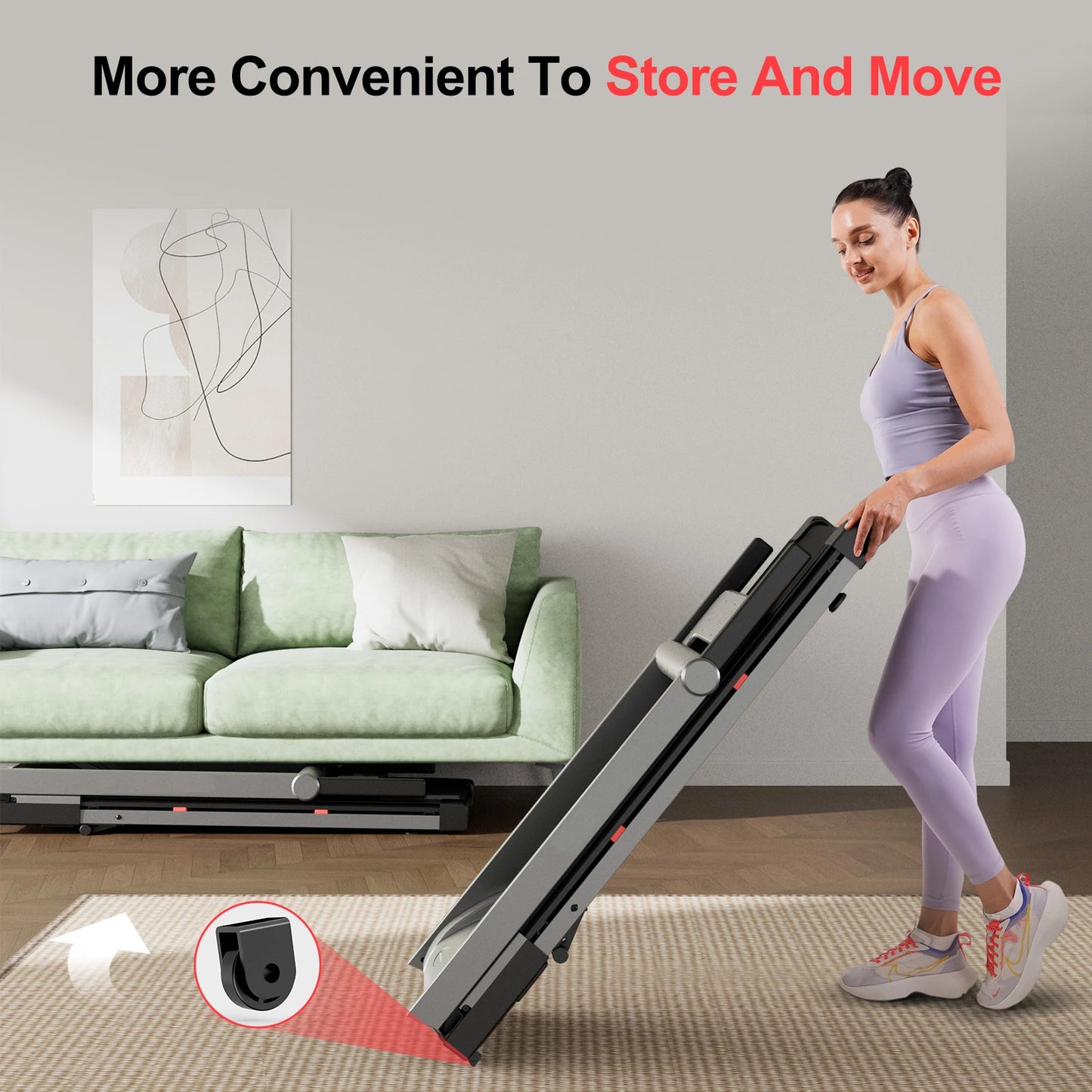 Superun Foldable Incline Treadmill Walking Pad With Touch Screen App