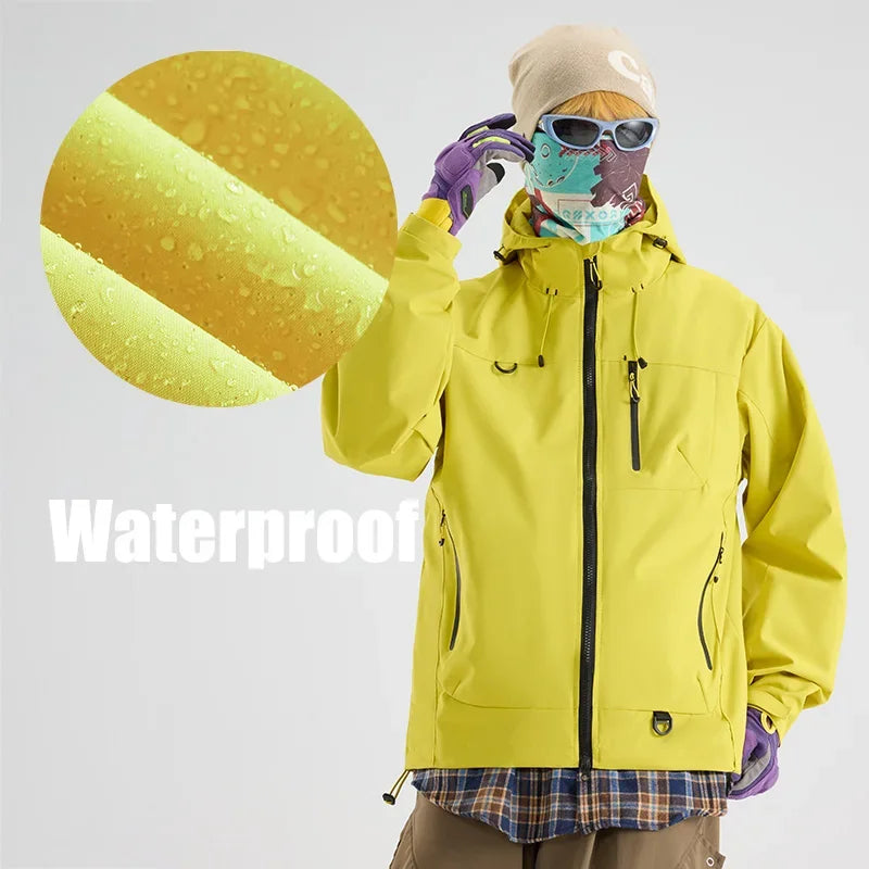 Unisex Waterproof Hiking Jacket Hooded Windbreaker For Outdoor Activities
