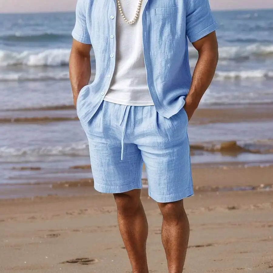 Quick Dry Men's Casual Summer T Shirt And Shorts Set