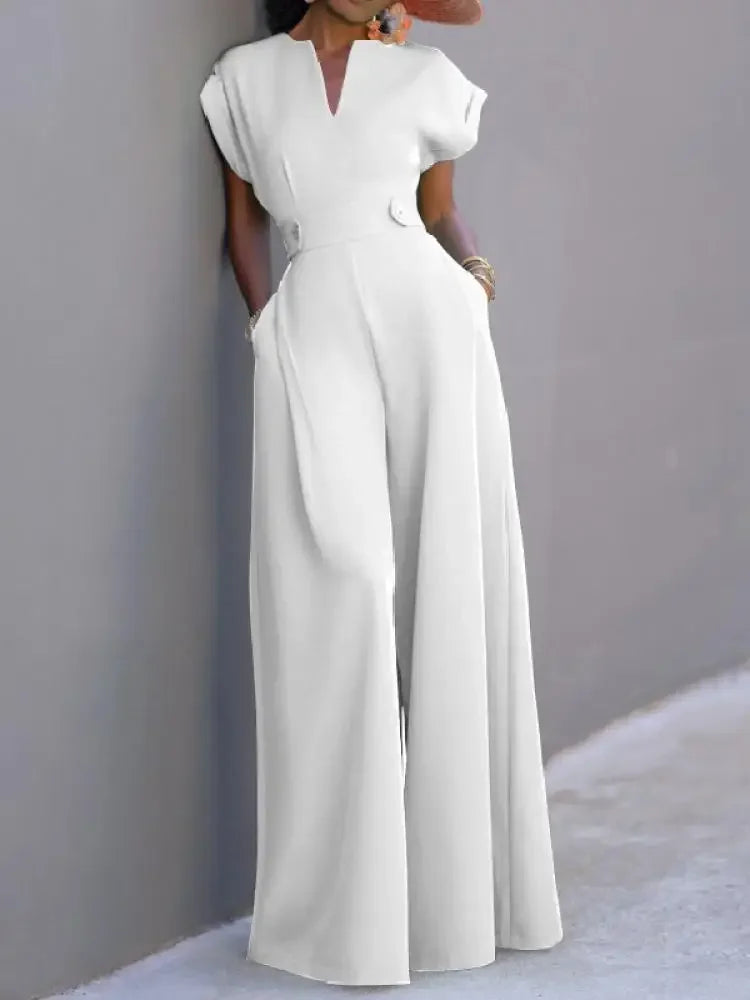 UOOZEE CN Women Wide Leg Jumpsuits Loose Fit Office Casual