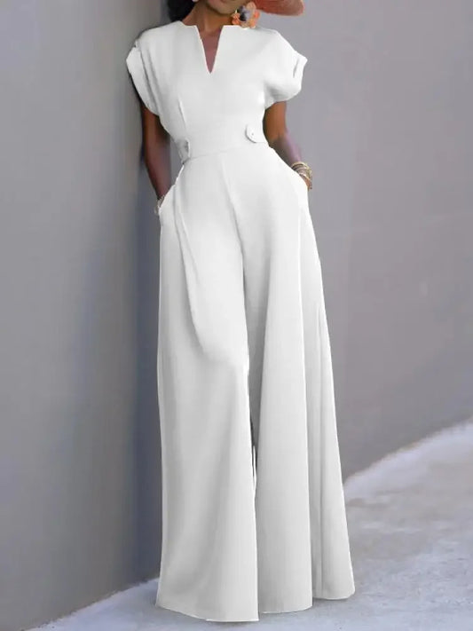 UOOZEE CN Women Wide Leg Jumpsuits Loose Fit Office Casual