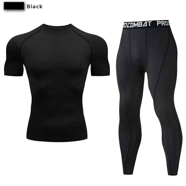 Men Compression Sportswear Set Two Piece Tracksuit