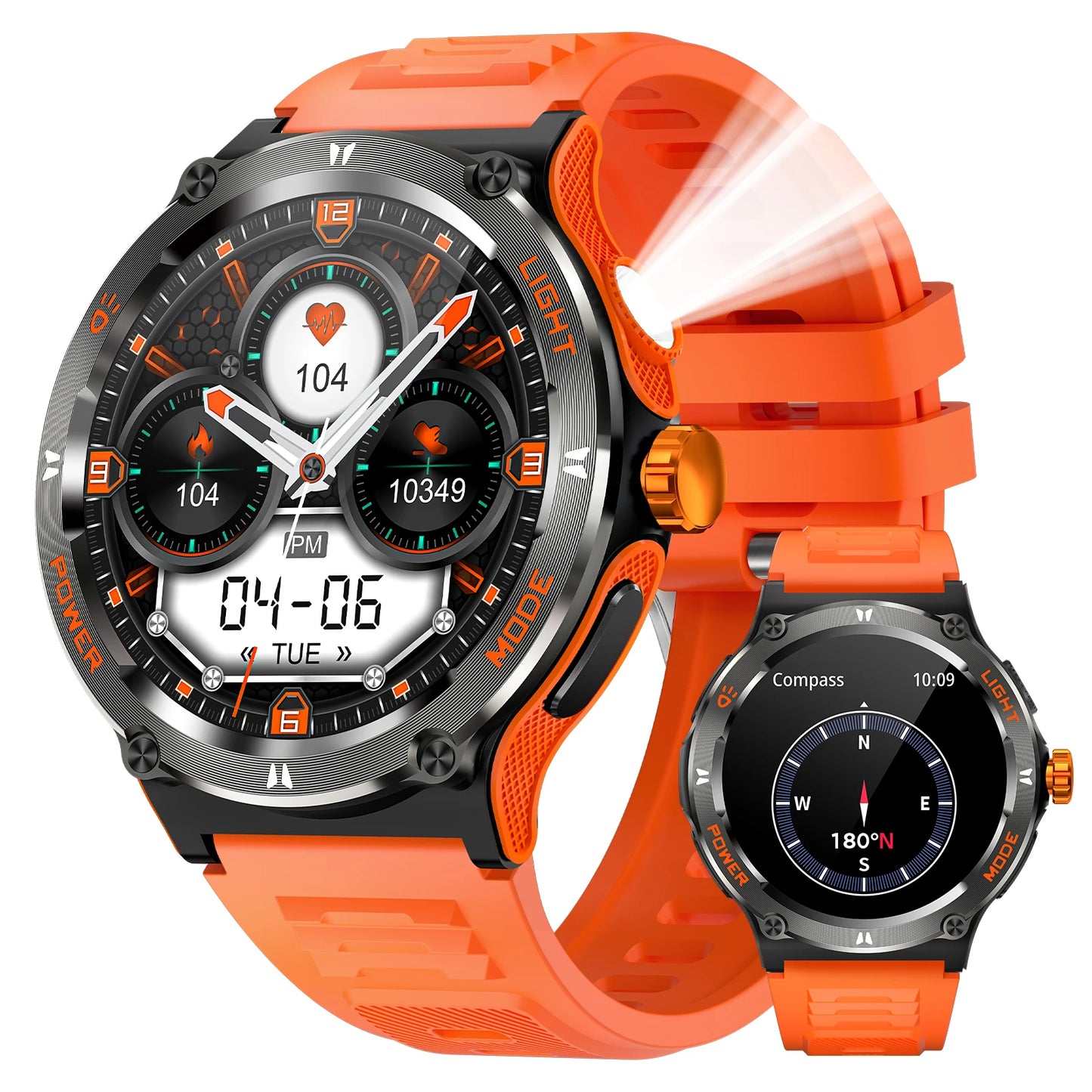 EIGIIS Smart Watch 3ATM Waterproof KT76 Compass And Heart Rate