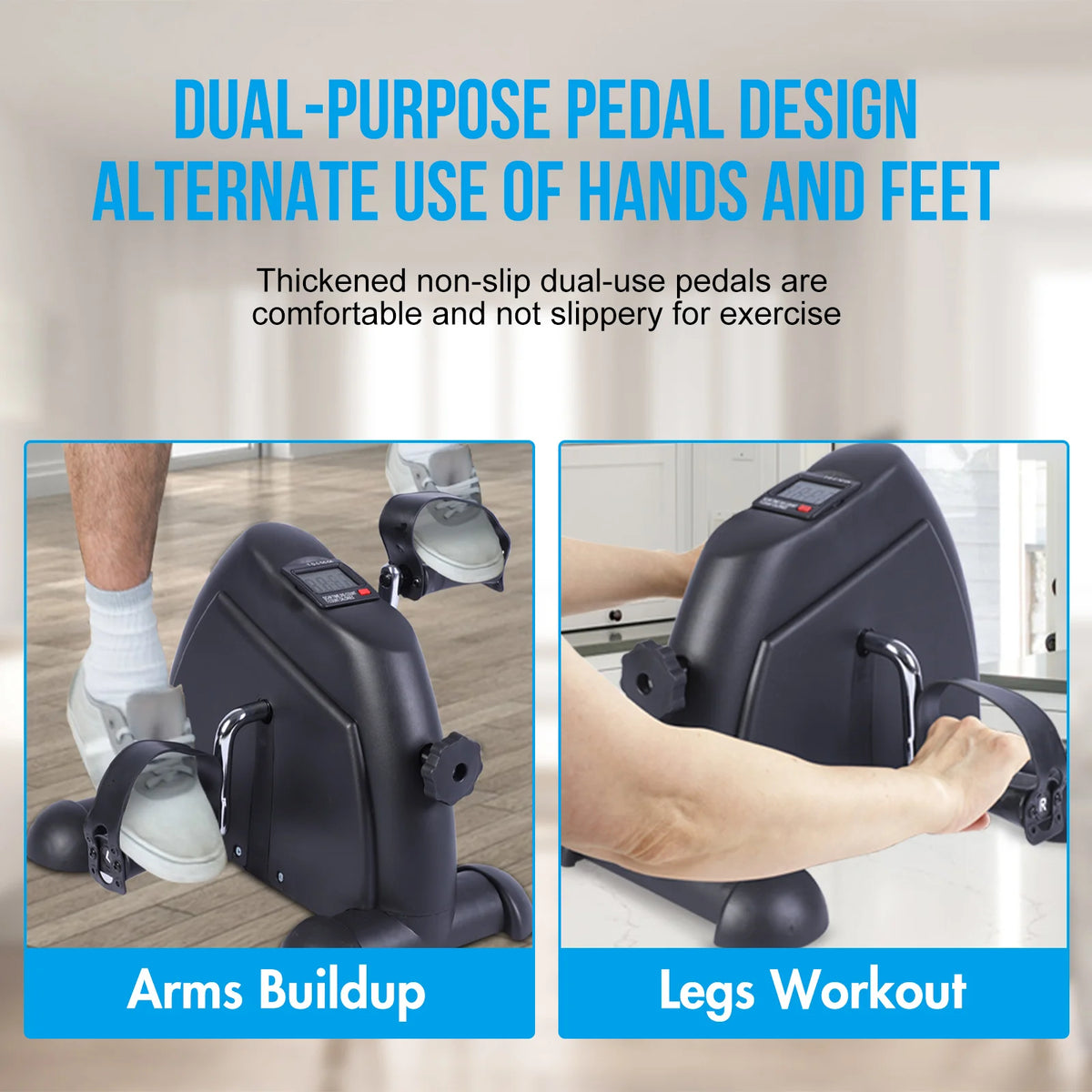 Motorized Mini Desk Pedal Exerciser Bike With LCD Display