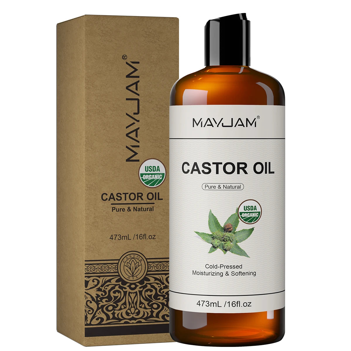 MAYJAM Pure Organic Castor Oil and Fractionated Coconut Oil