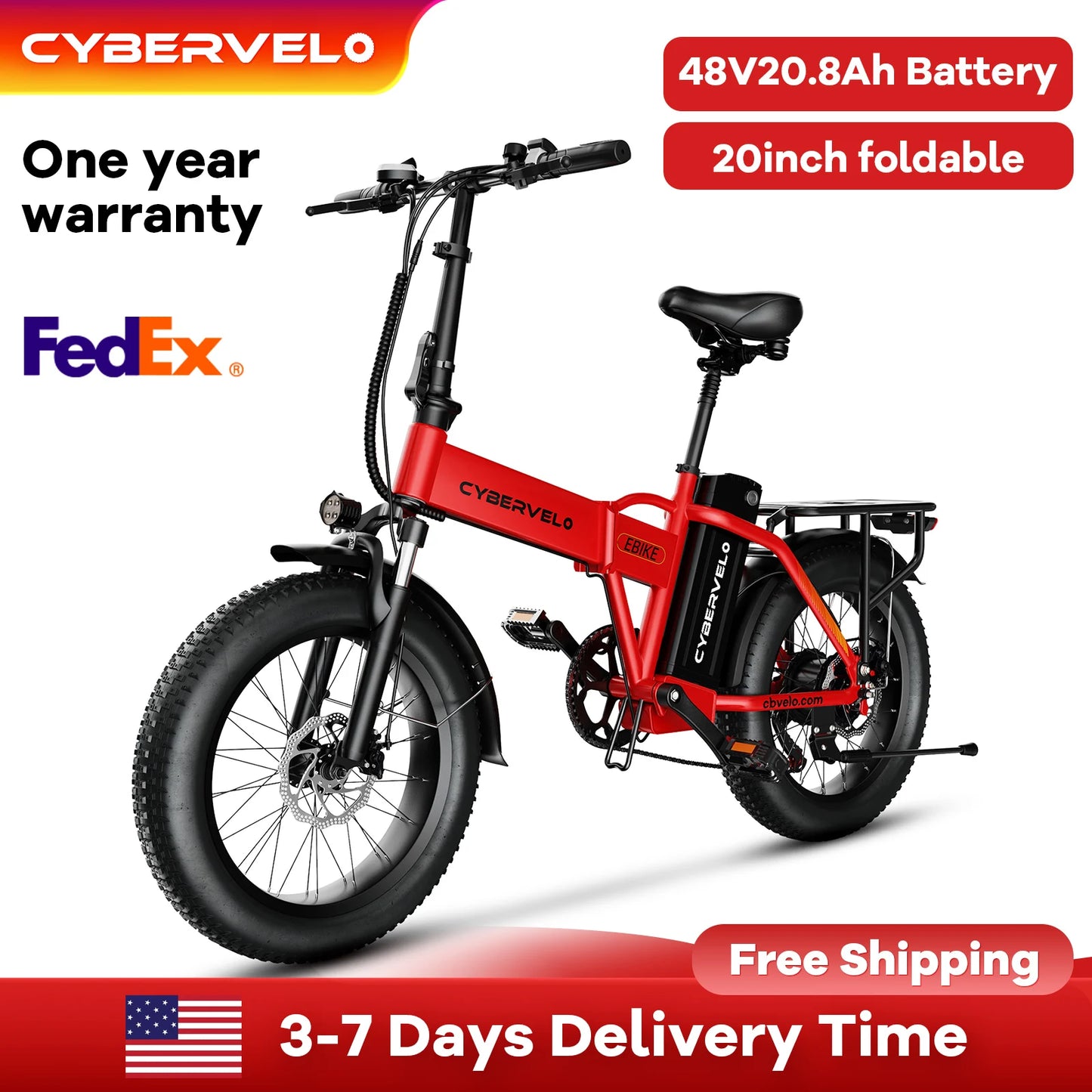 CYBERVELO Mars700 1000W Electric Mountain Bike Off Road Fat Tire
