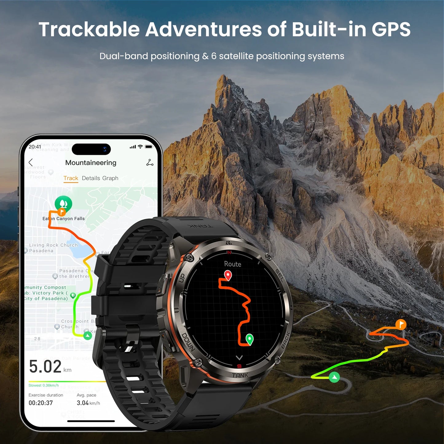 KOSPET Tank T3 Ultra 2 GPS Smartwatch with Bluetooth Calling