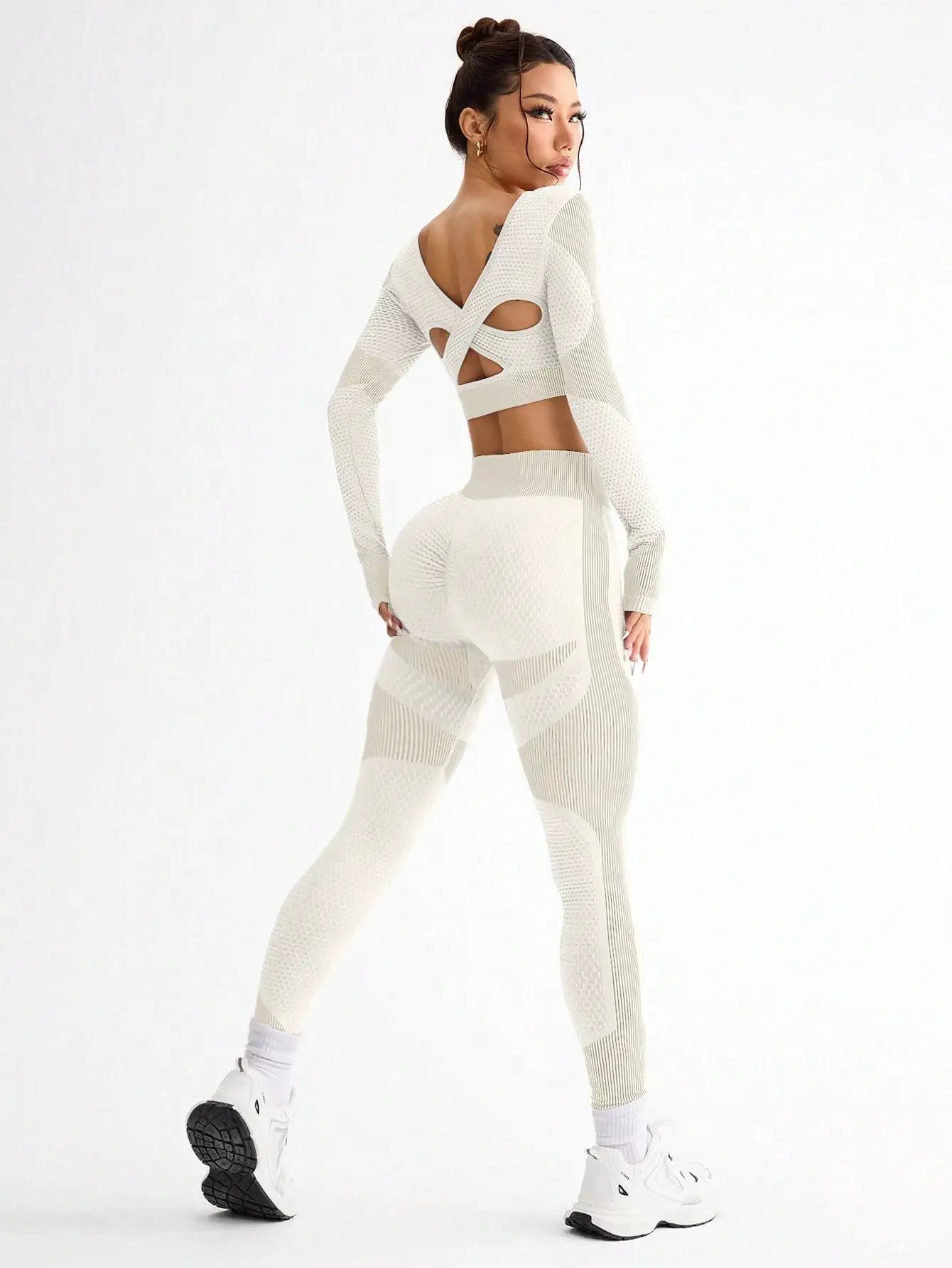 Ovesport CN Women's Running Tight Breathable Seamless Yoga Suit
