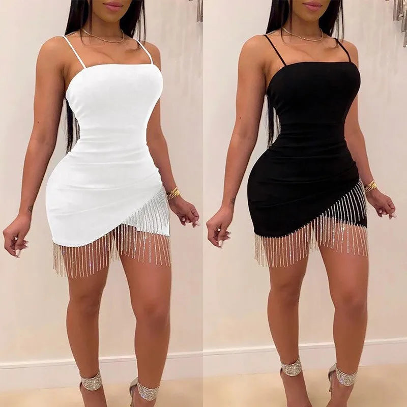 Slim Cross Women Slip Dress Summer Fashion Knit Polyester