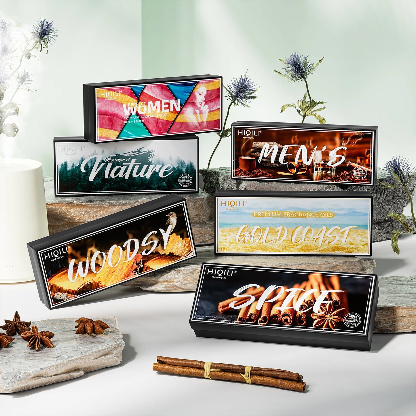 HIQILI Fragrance Oil Set 6 Piece Pure Essential Oils Diffuser