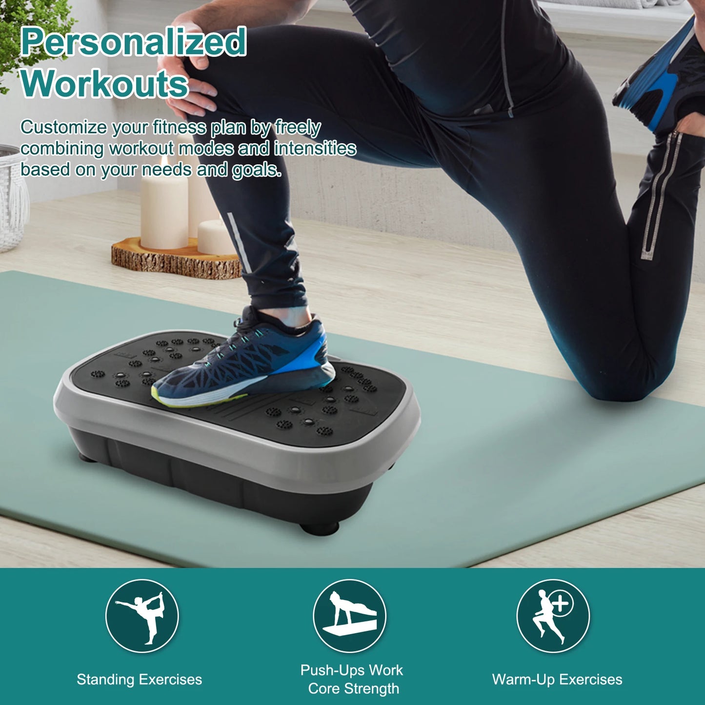 Vibration Plate Exercise Machine Full Body Workout Fat Burning Portable
