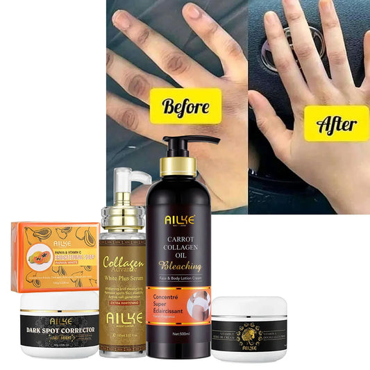 AILKE Whitening Skin Care Set, With Nicotinamide, Glutathione, Moisturizing, Even Skin Tone, Remove Dark Spot, Freckle, Melanin