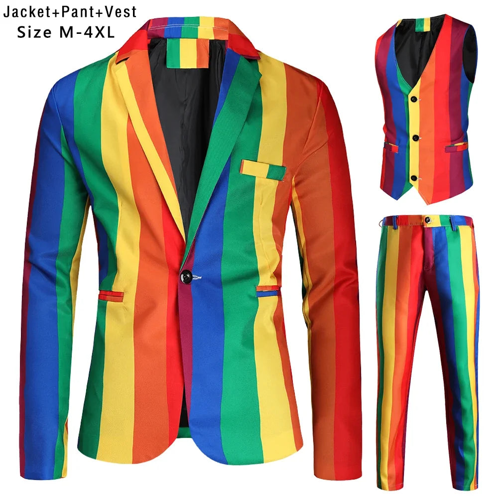 Maple King 3D Print Prom Suit Blazer 3 Piece Waistcoat