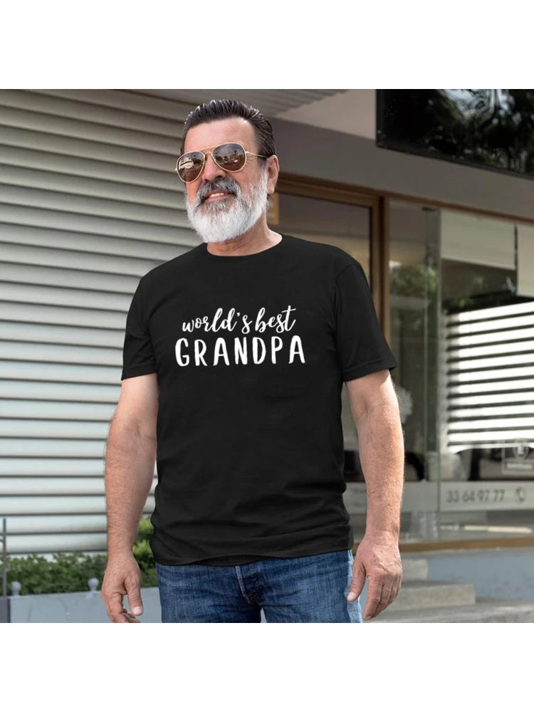 GrandMA GrandPA T Shirt Word's Best Grandpa/grandma Graphic Tshirt Casual Short Sleeve Grandma Grandpa Matching T-Shirts