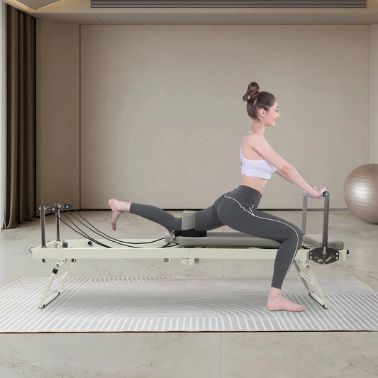 Foldable Pilates Reformer Machine 120Kg Capacity Multifunctional Yoga Equipment