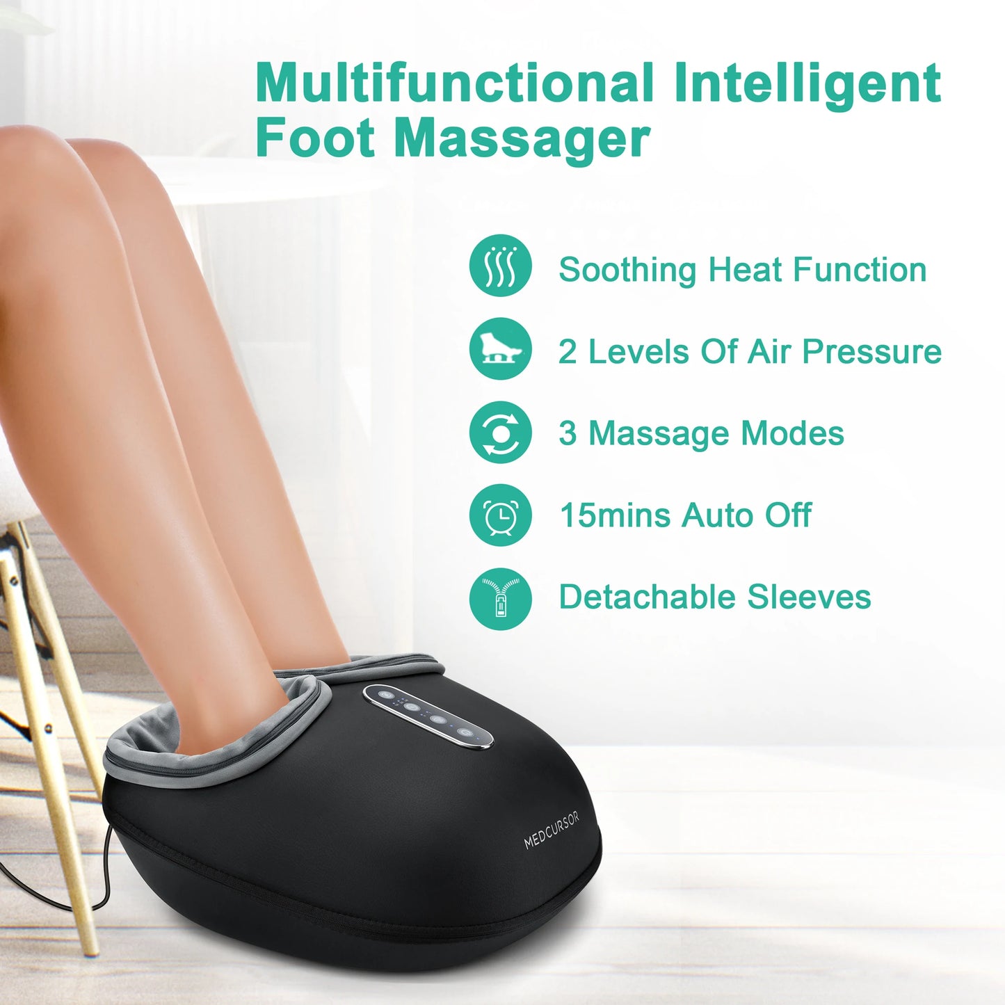 Medcursor Shiatsu Foot Massager With Heat For Pain Relief