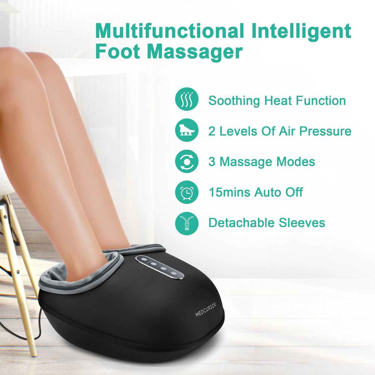 Medcursor Shiatsu Foot Massager With Heat And Relaxing Roller