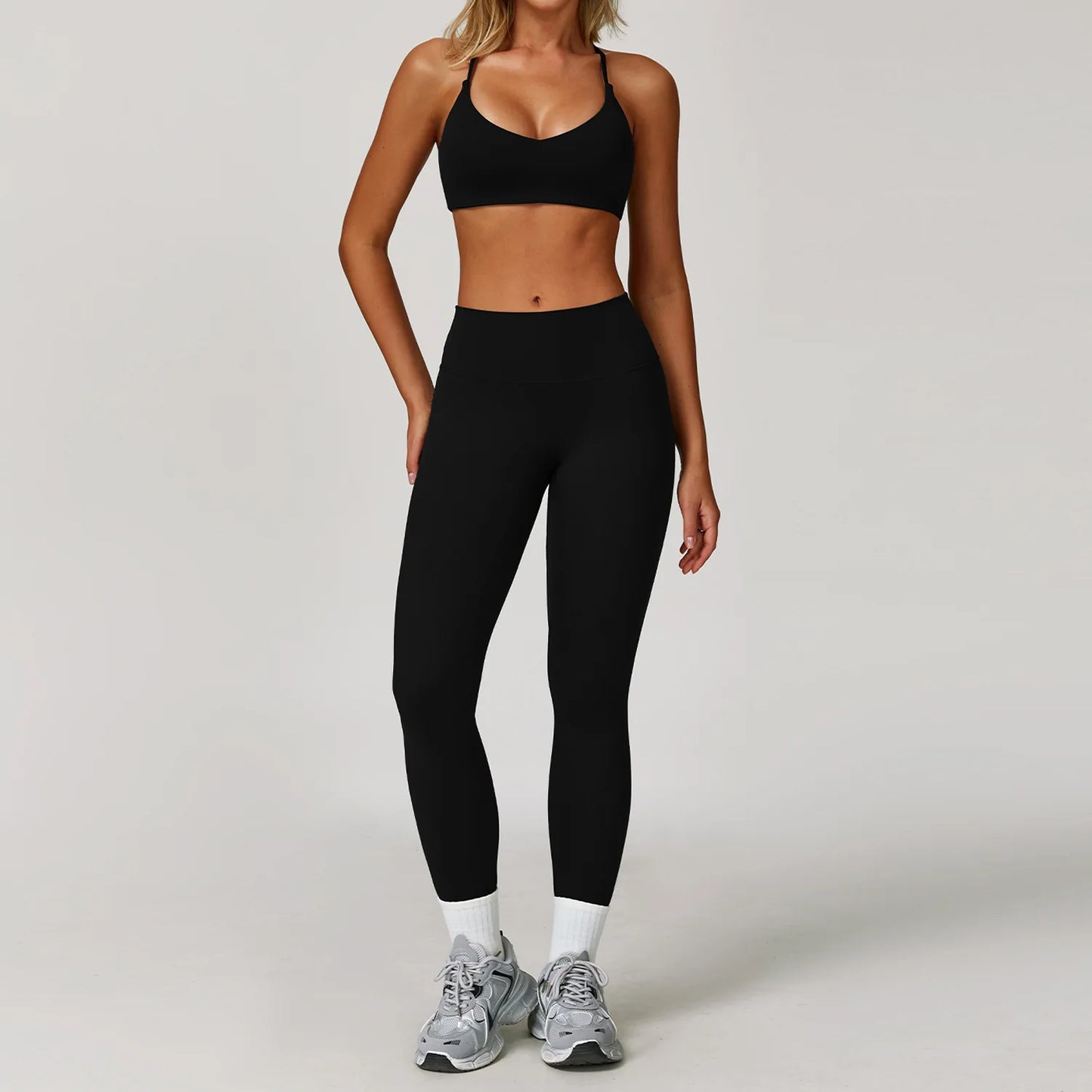 Women Yoga Set 3 Piece Gym Wear High Waist Leggings