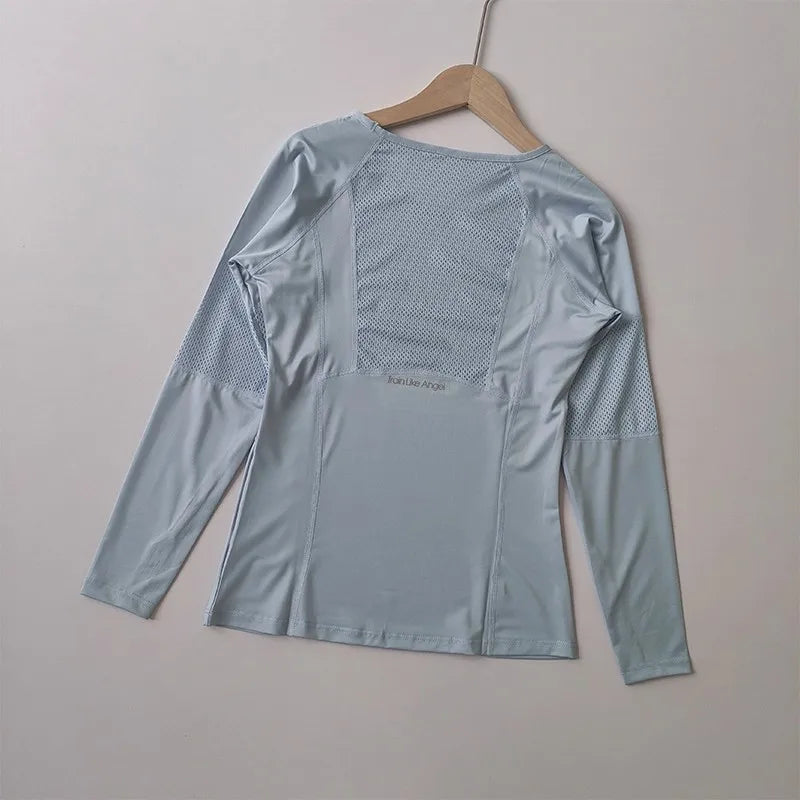 Women's Slim Fit Long Sleeve Yoga Top Quick Dry Breathable