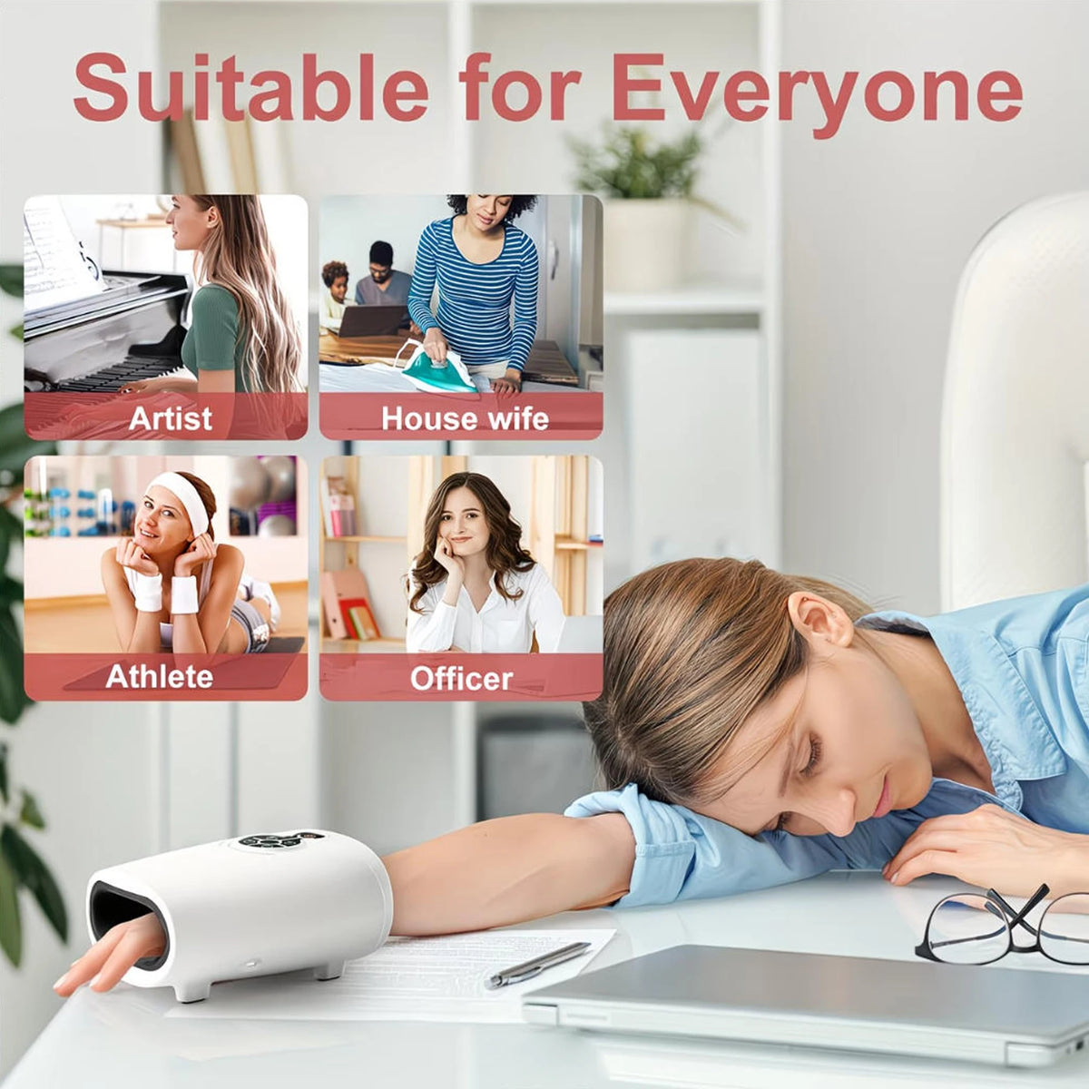 LINGTENG Heated Cordless Hand Massager for Relaxation and Pressure Relief