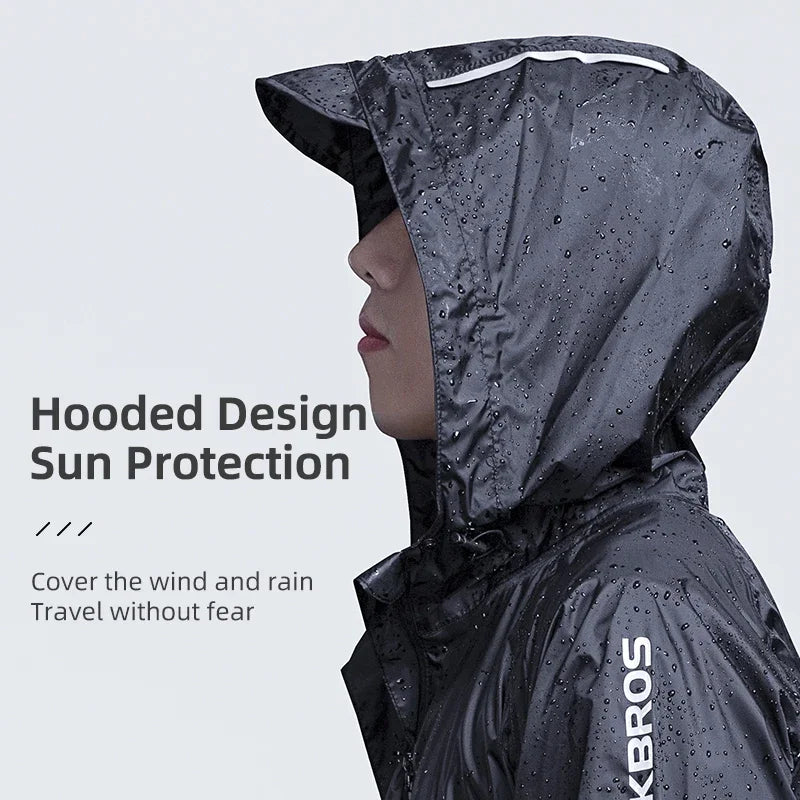 ROCKBROS Men's Cycling Raincoat Waterproof Hooded Reflective Windbreaker