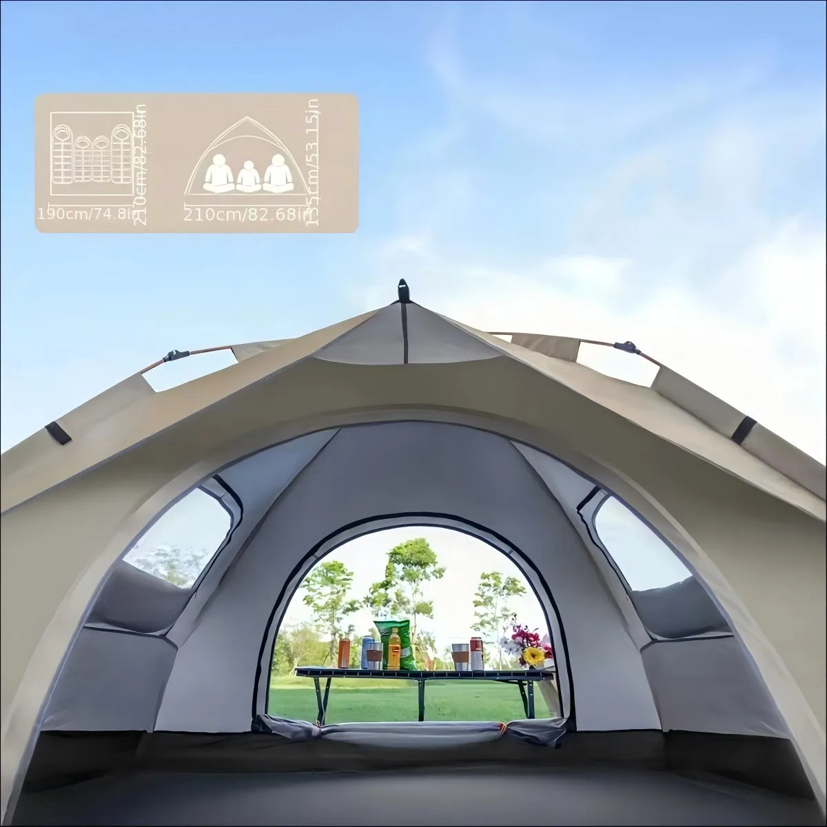 Pakicetus Compact Auto Tent Sunshade Quick Setup All Weather