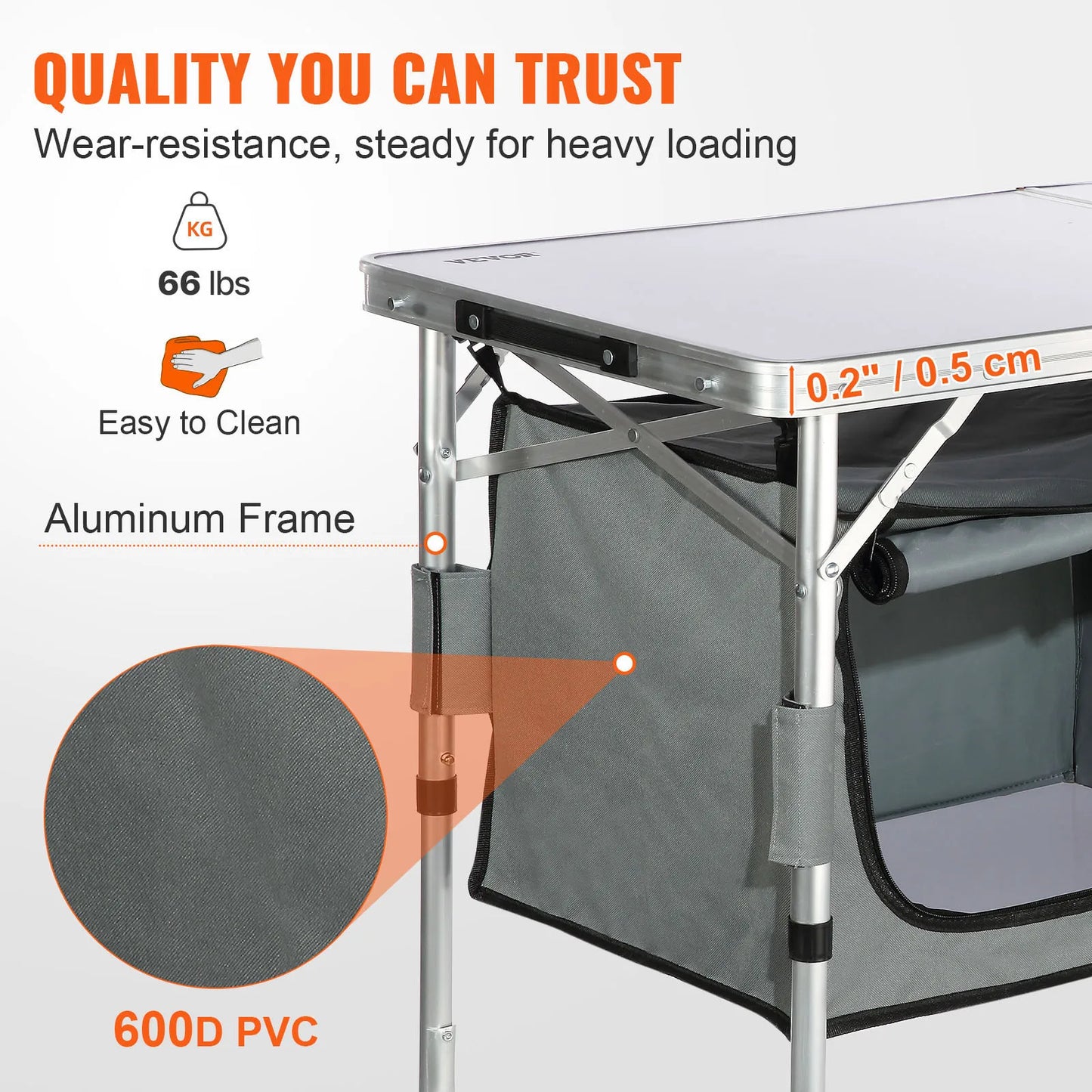 VEVOR Camping Kitchen Table Portable Folding Outdoor Table