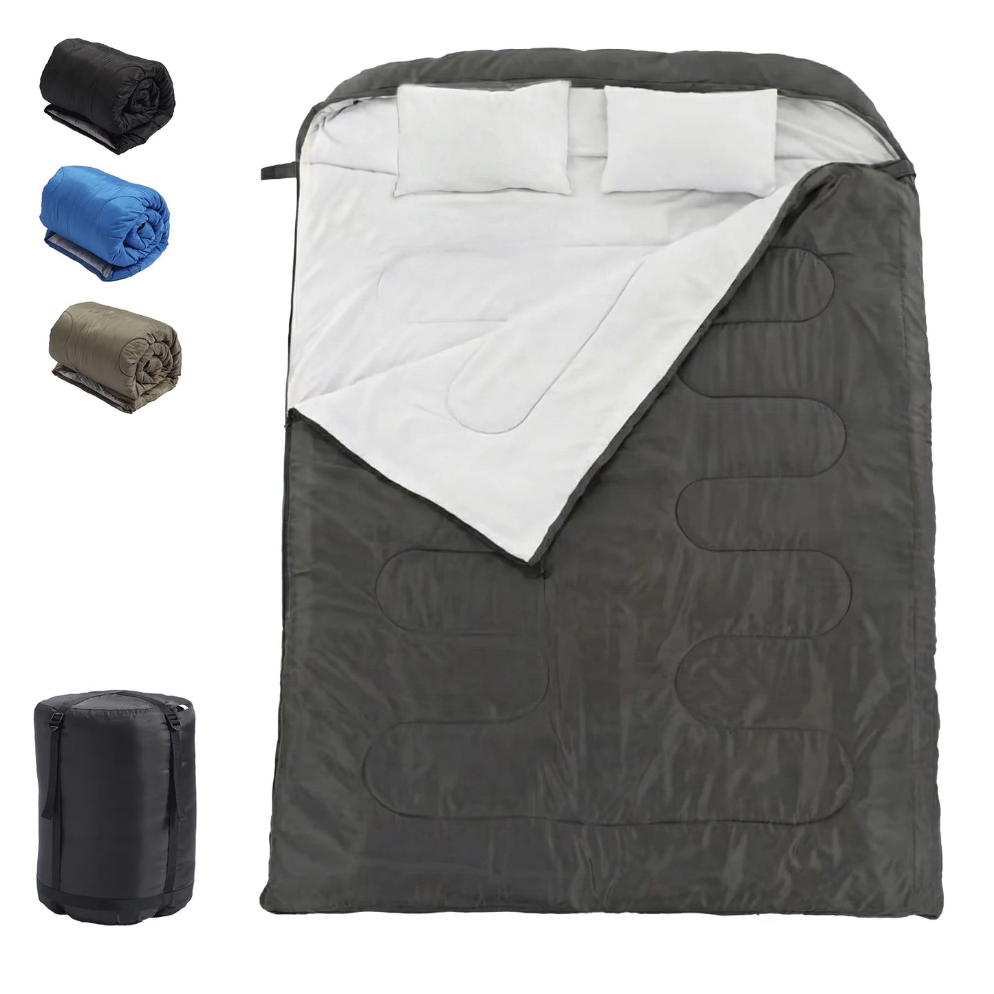 Double Sleeping Bag For Adults With Pillow Lightweight 3 Season